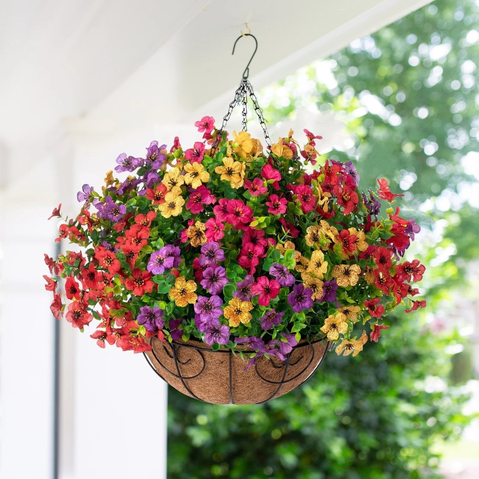 FREE SHIPPING!🔥Simulated Hanging Flower Basket 🌸No Watering💧. No Wilting. Just Perfect Blooms.