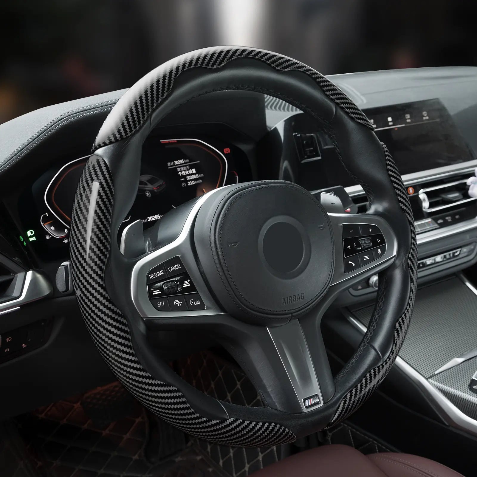 Car Steering Wheel Cover, Non slip Design Steering Wheel Protector, Universal Car Steering Wheel Cover for 15 Inch