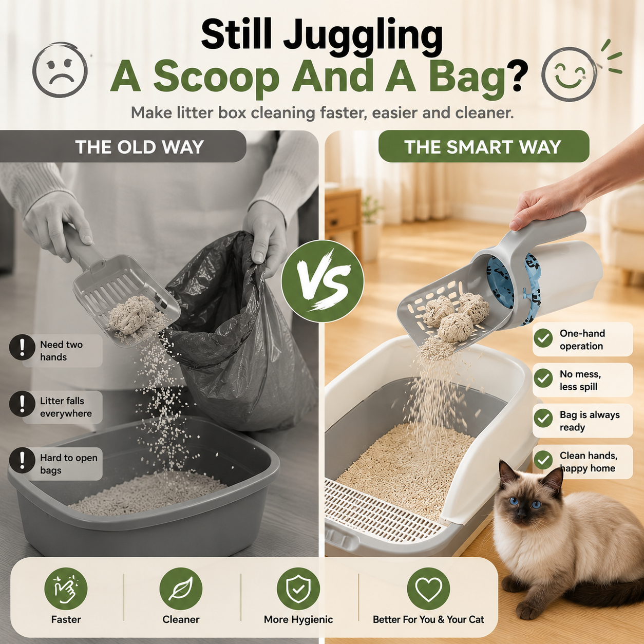 🔥 50% OFF TODAY | Cat Litter Scooper with Holder