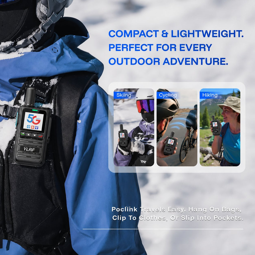 🛡️5G LTE Global Walkie Talkie with Lifetime Free SIM – Unlimited Range POC Smart Radio with App – Rugged Waterproof Pocket Radio for Hiking & Off-Grid Teams 🌍