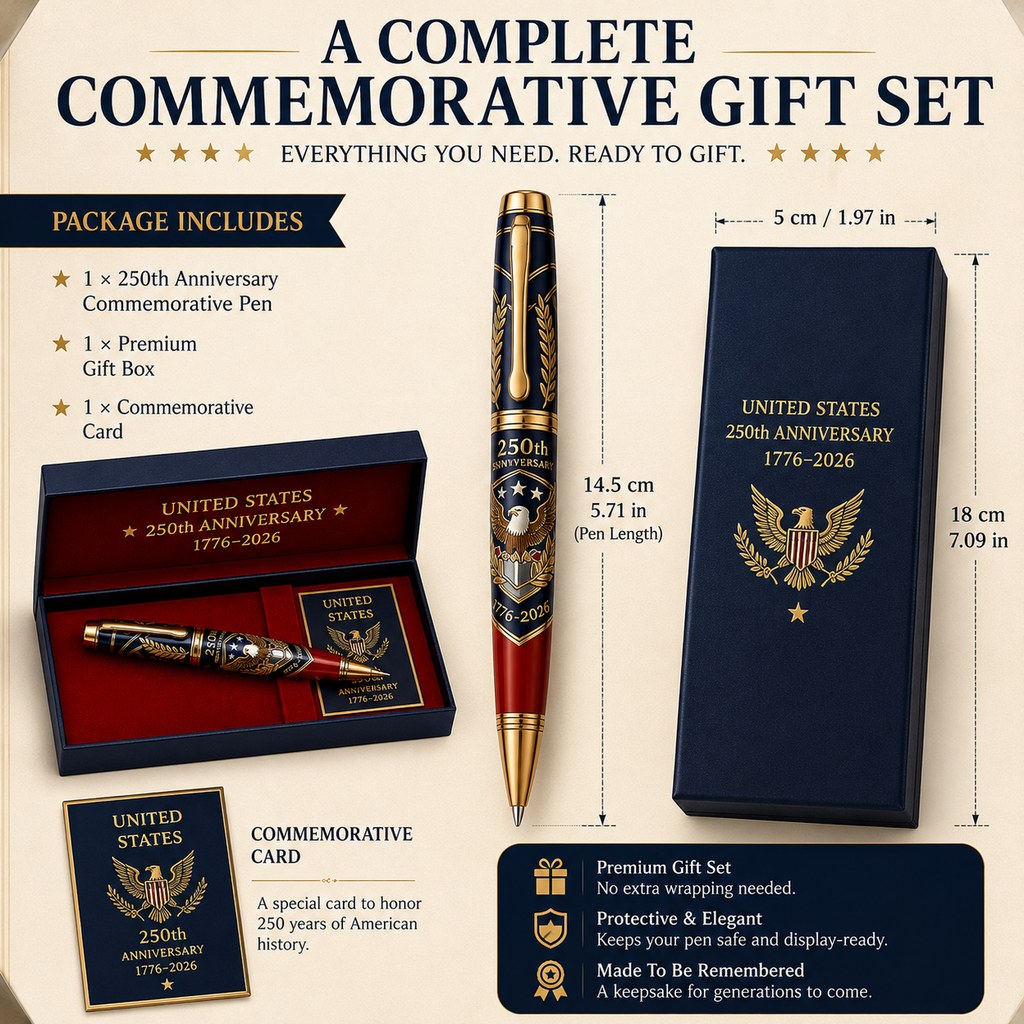 🇺🇸 America 250th Anniversary Commemorative Pen Gift Set | 1776–2026 Patriotic Keepsake