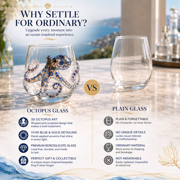 🔥Last Day 49% OFF-🌊Artisanal Blue Ringed Octopus Glassware