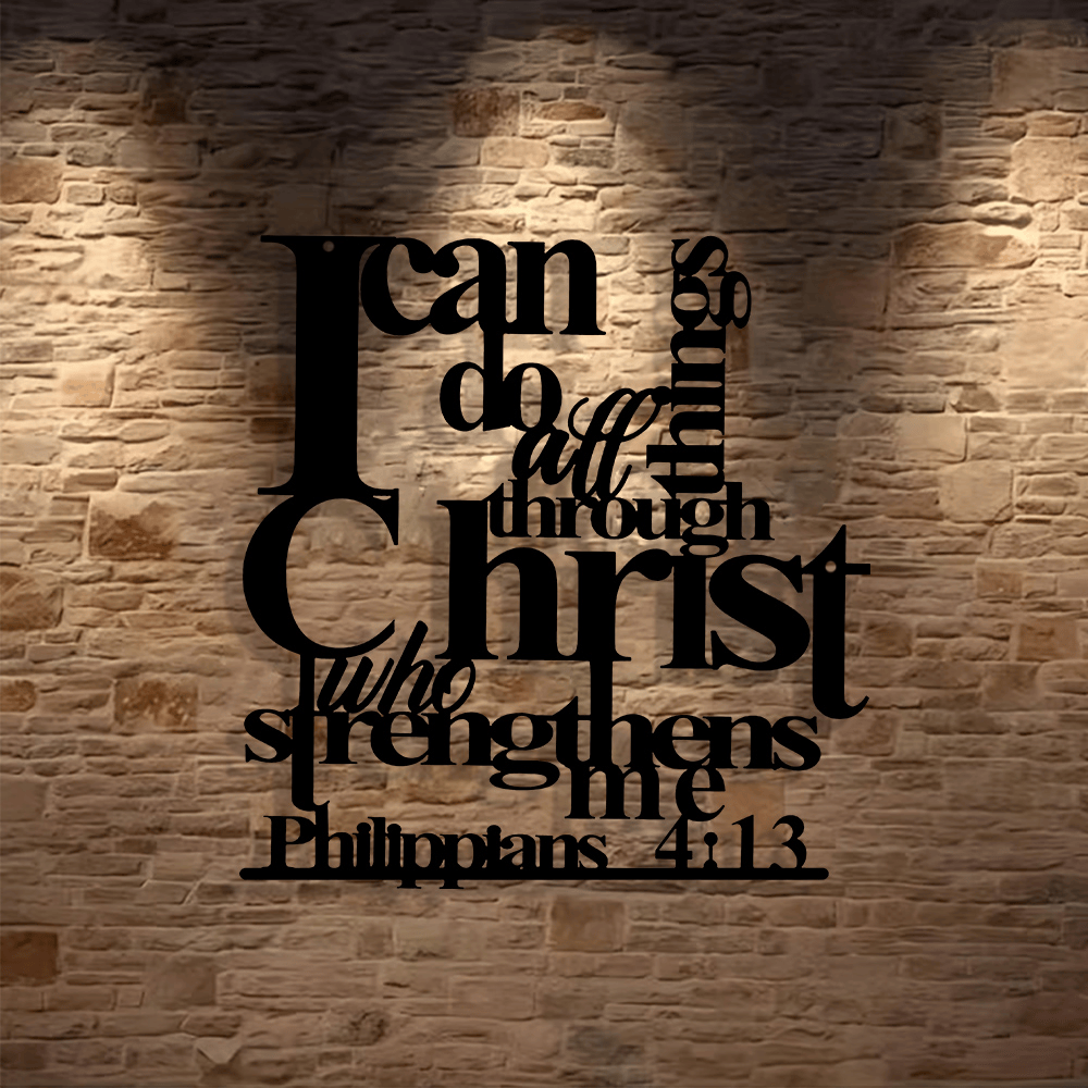 🔥Last Day 55% OFF ✝️Christianartworkshop Philippians 4:13 I Can Do All Things Metal Wall Decor: Christ’s Strength for Your Walls