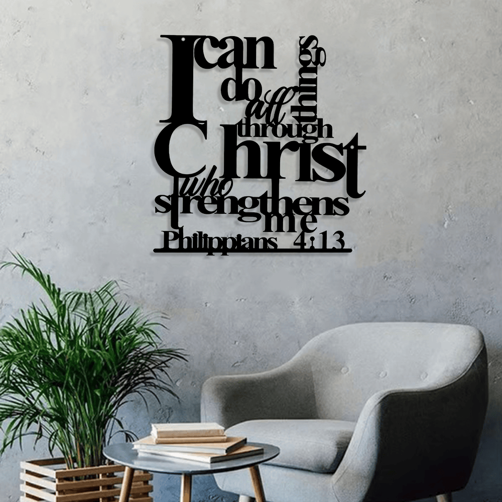 🔥Last Day 55% OFF ✝️Christianartworkshop Philippians 4:13 I Can Do All Things Metal Wall Decor: Christ’s Strength for Your Walls