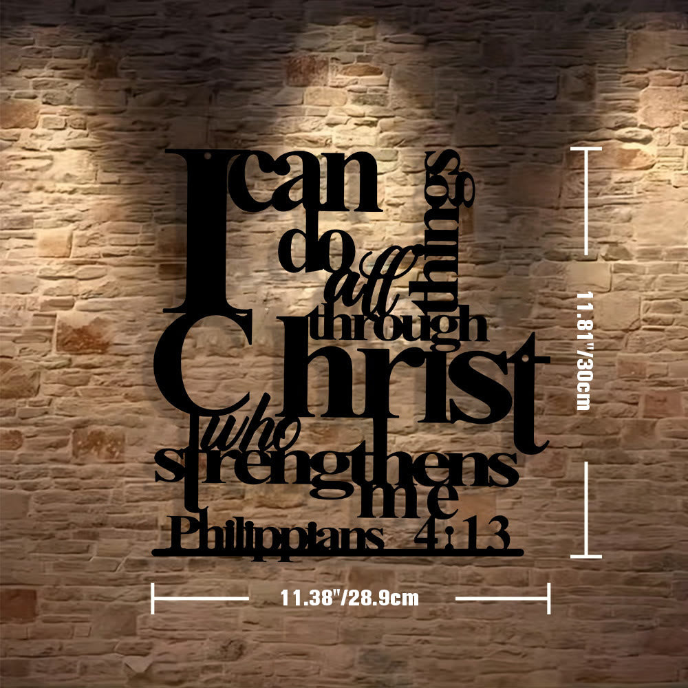✨Last Day 55% OFF ✝️Christianartworkshop Philippians 4:13 I Can Do All Things Metal Wall Decor: Christ’s Strength for Your Walls