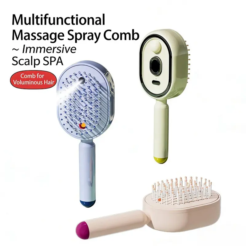 ✨ Electric Spray Comb – Nano Mist, Anti-Static, Scalp Massage
