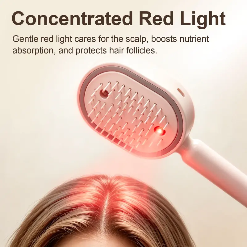✨Multifunctional Hair Care Comb | Built-in Mist Sprayer, Scalp Massager, Red Light, Smooth Tangled Frizzy Hair💧