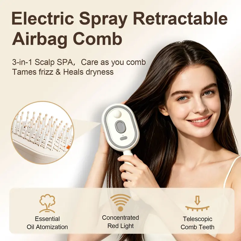 🎁2026 Hot Sales 50% OFF-⚡Electric Spray Air Cushion Massage Comb
