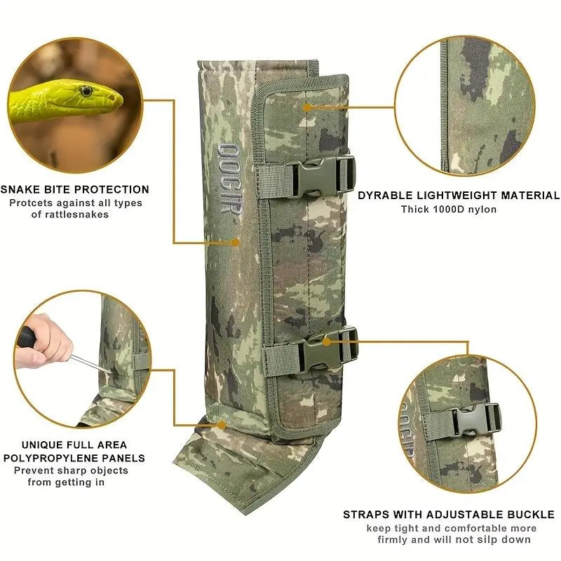 🔥Unisex Adjustable Outdoor Snake-Resistant Leg Gaiters, Abrasion-Resistant Durable Fabric Protective Gear for Hunting, Hiking