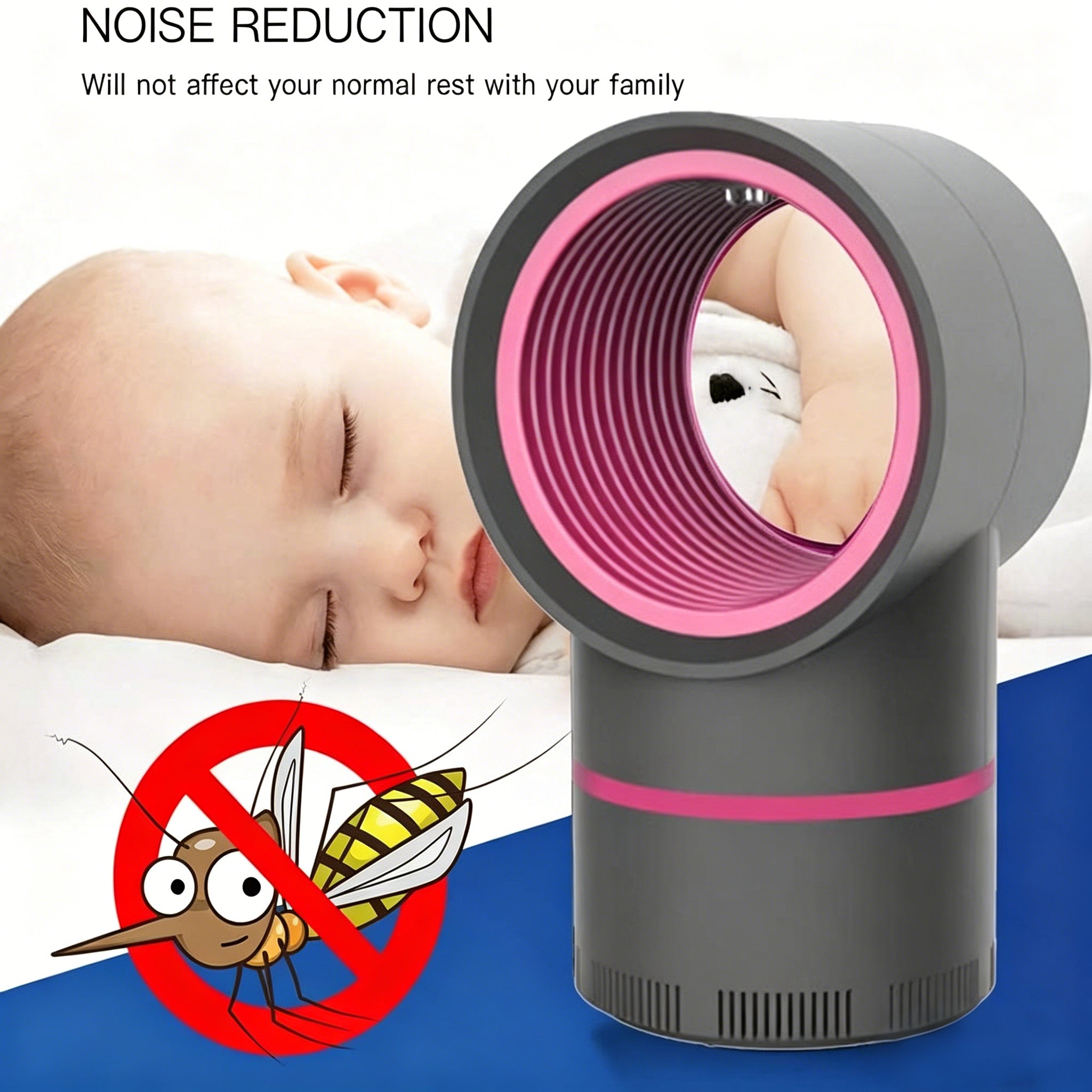🔇LED Mosquito Killer – Quiet UV Light Bug Trap for Home