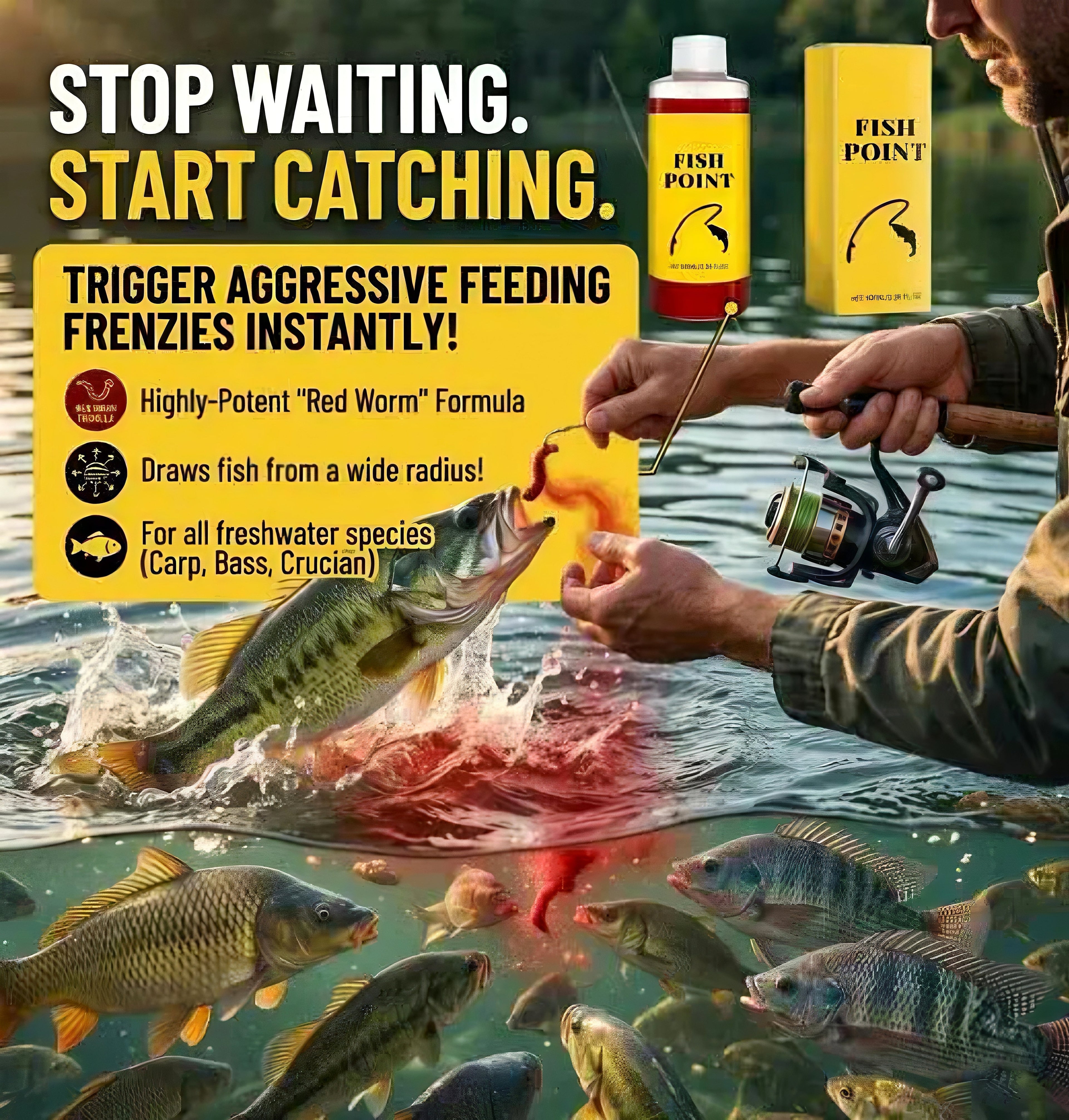 🎣 Fish Attractant – Red Worm Formula, More Bites, Less Waiting