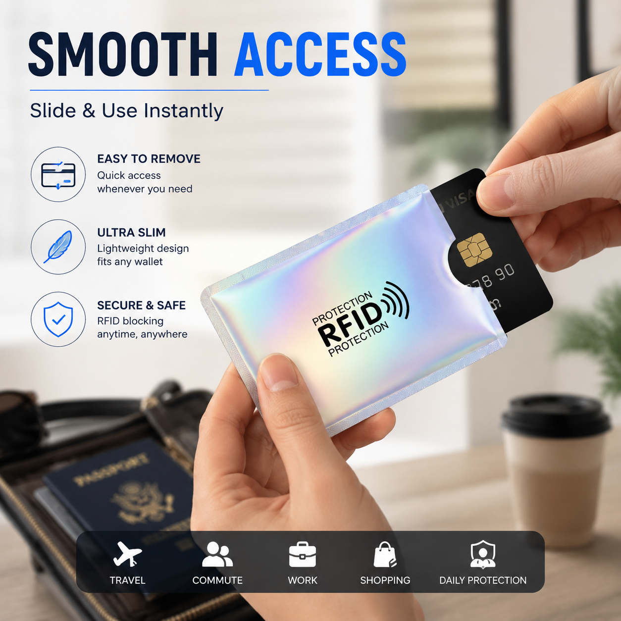 8 Counts RFID Blocking Sleeves Set