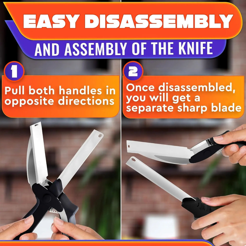2 in 1 Kitchen Scissors– Stainless Steel Blade & Plastic Cutting Board Scissors