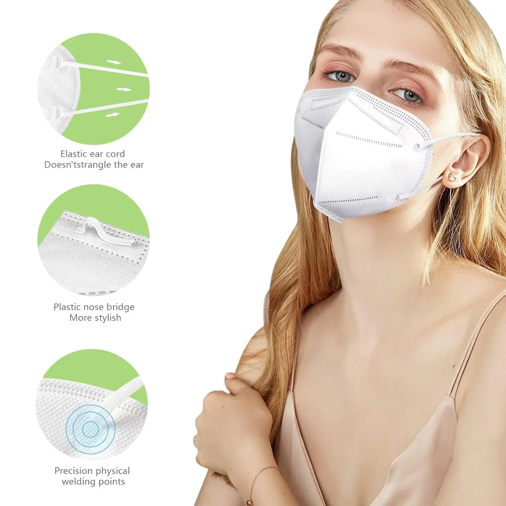 🛍️ 50/100-Pack KN95 Masks – 5-Layer Breathable Protection in Multiple Colors