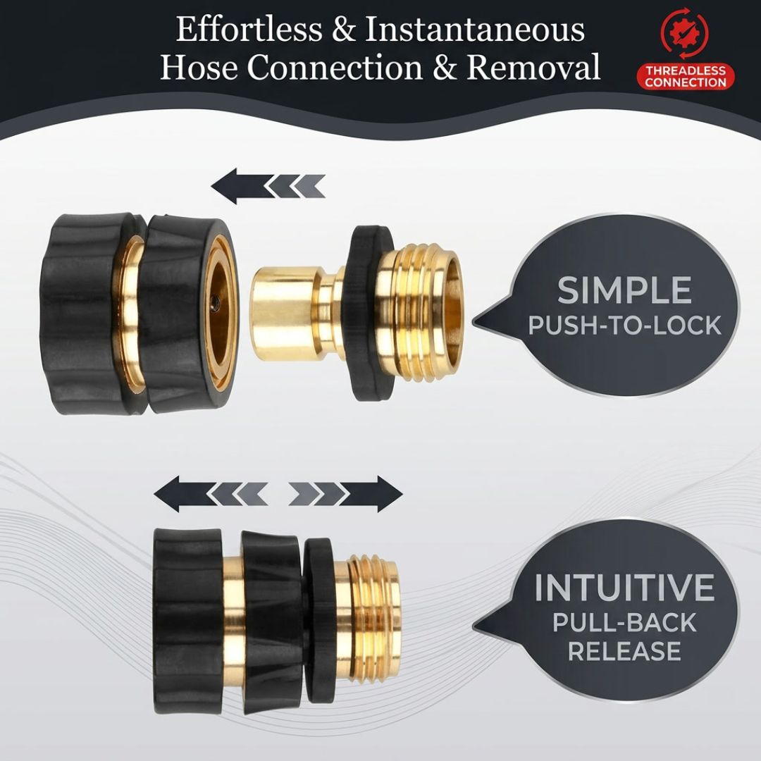 🔥2026 Universal Quick Connect Pro Garden Hose Fittings – Heavy-Duty Reusable Premium Rust-Proof Hose Coupler Set 🛠️