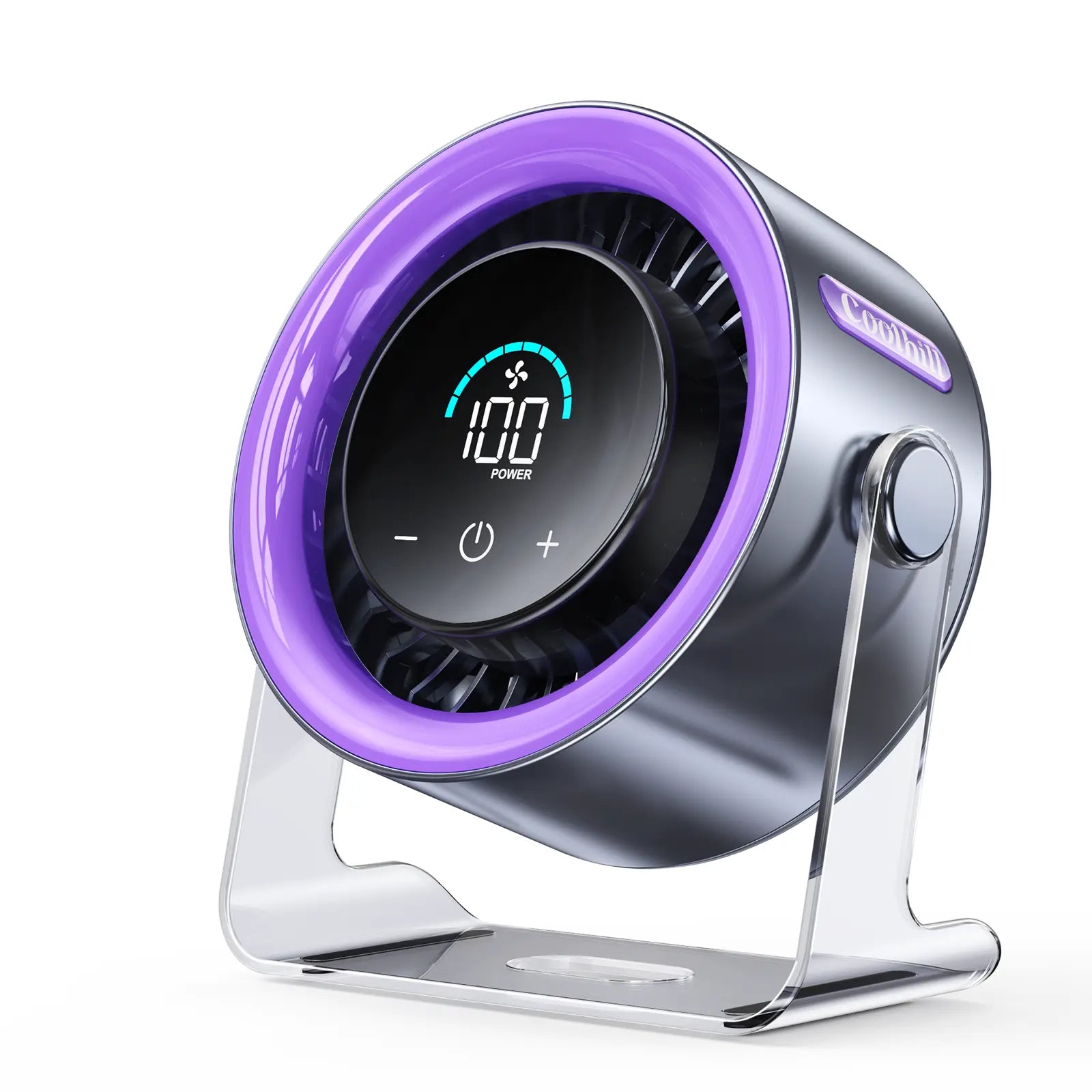 🔥Coolhill Desktop Fan Turbo Table Fan Travel Vacation Essentials for Office 100-Speed Digital Display Low Noise Rechargeable Battery Dual Adjustment Modes Quiet Cooling Quiet Desk Fan Portable