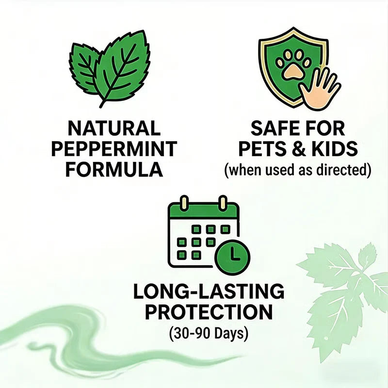 🦟 50% OFF NOW!🔇 🟢 Natural Peppermint Rodent Repellent Tablets – 12 Pack