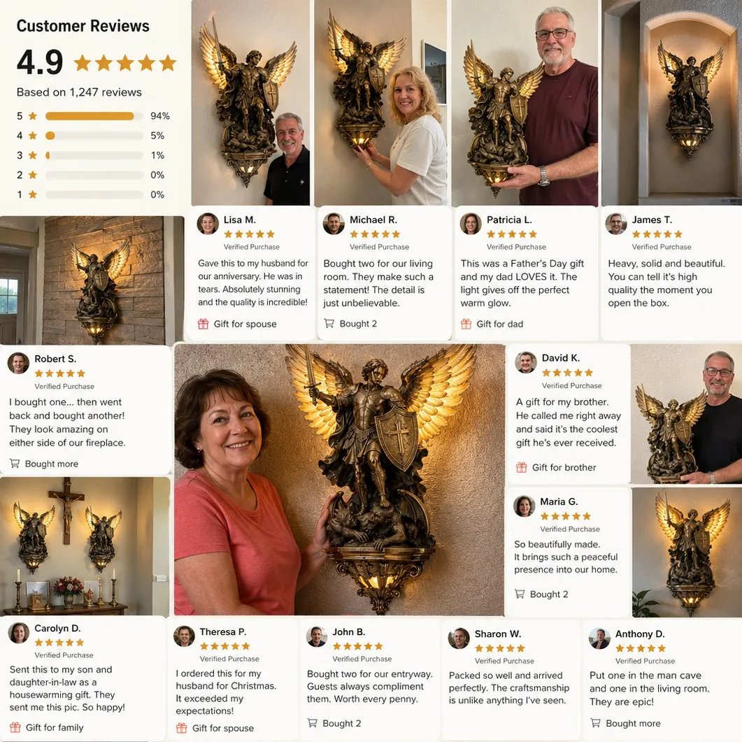 ✨St. Michael Guardian Angel Wall Light
