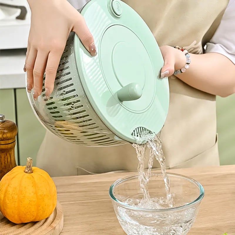 Salad Spinner Large, 3 IN 1 Vegetable and Fruit Washing Bowl with Strainer