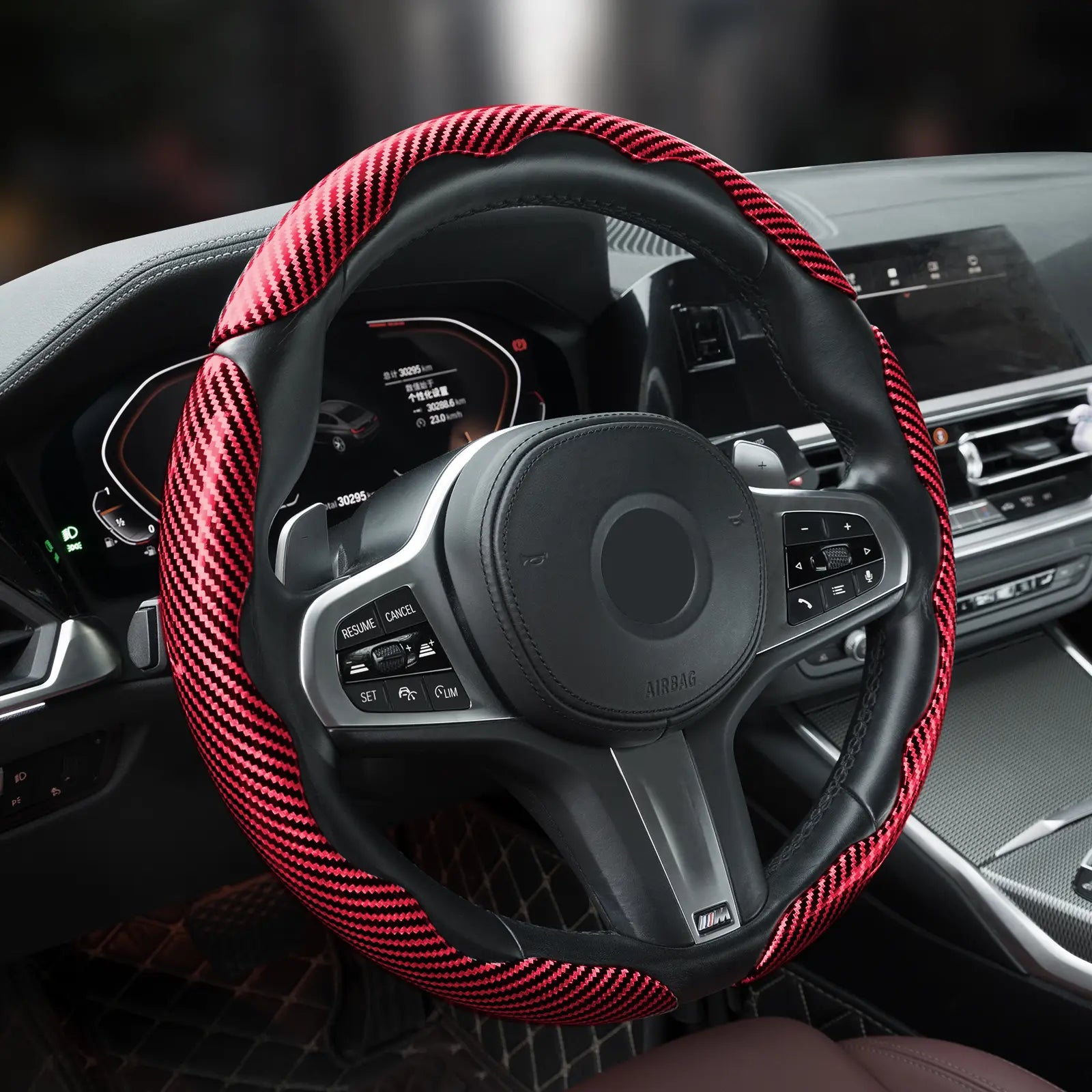 🚗Car Steering Wheel Cover, Non slip Design Steering Wheel Protector, Universal Car Steering Wheel Cover for 15 Inch