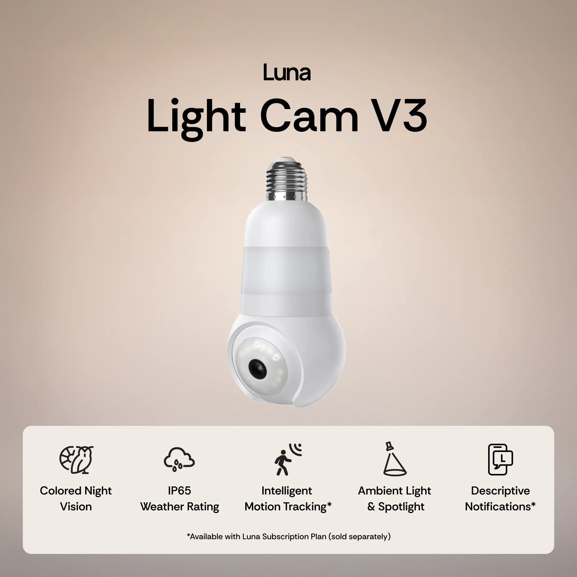 📹Luna Light Cam V3 – Smart Security Camera with Color Night Vision