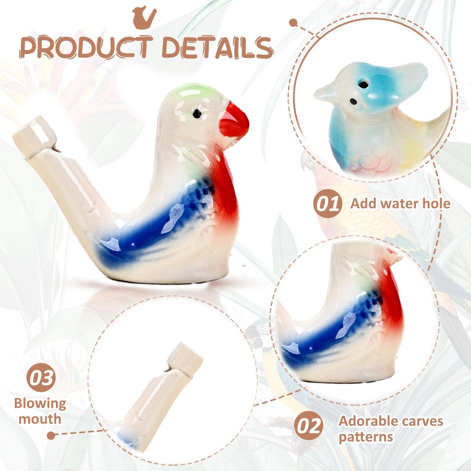 🐤 Ceramic Water Bird Whistle – Handcrafted, Realistic Chirping, Add Water to Sing (3PCS Set)