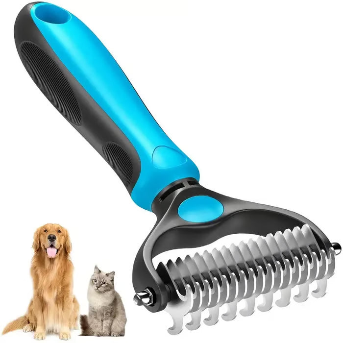 🎁Double-Sided Pet Rake – Deshedding Tool for Dogs & Cats 🐶🐱