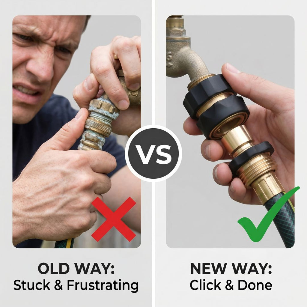 🔥2026 Universal Quick Connect Pro Garden Hose Fittings – Heavy-Duty Reusable Premium Rust-Proof Hose Coupler Set 🛠️