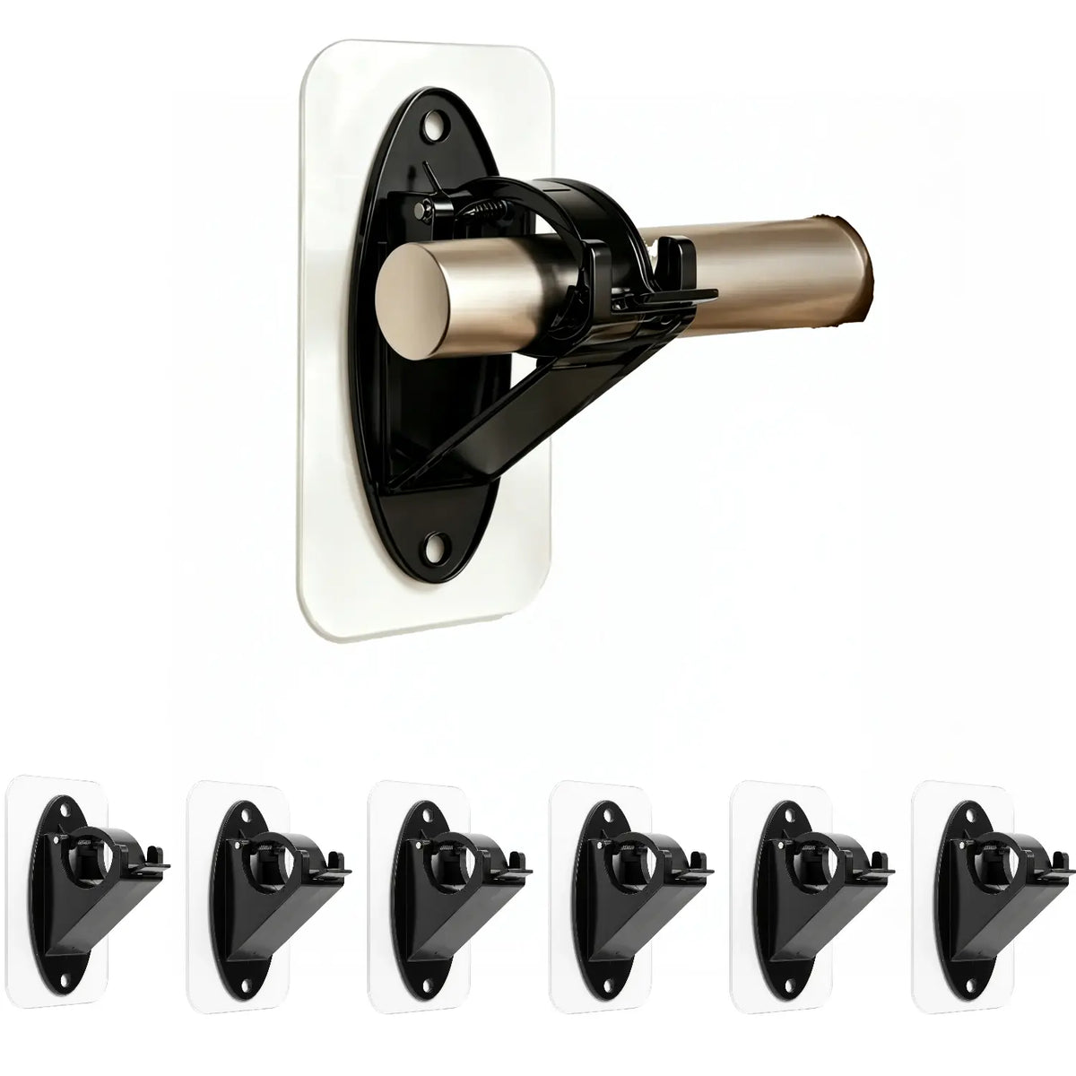 🏠🔨 New Self Adhesive Rod Brackets, No Drill Needed Curtain Rod Holders