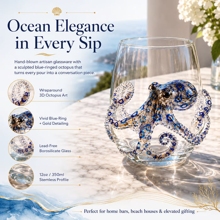 🔥Last Day 49% OFF-🌊Artisanal Blue Ringed Octopus Glassware