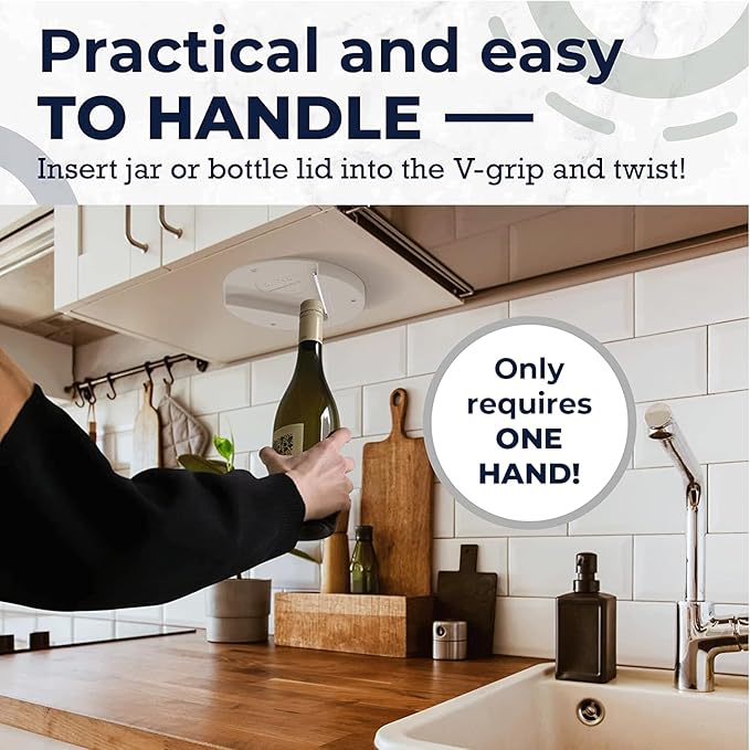 🔥 EZ Off Jar Opener – Under Cabinet, One-Handed, for Seniors & Weak Hands