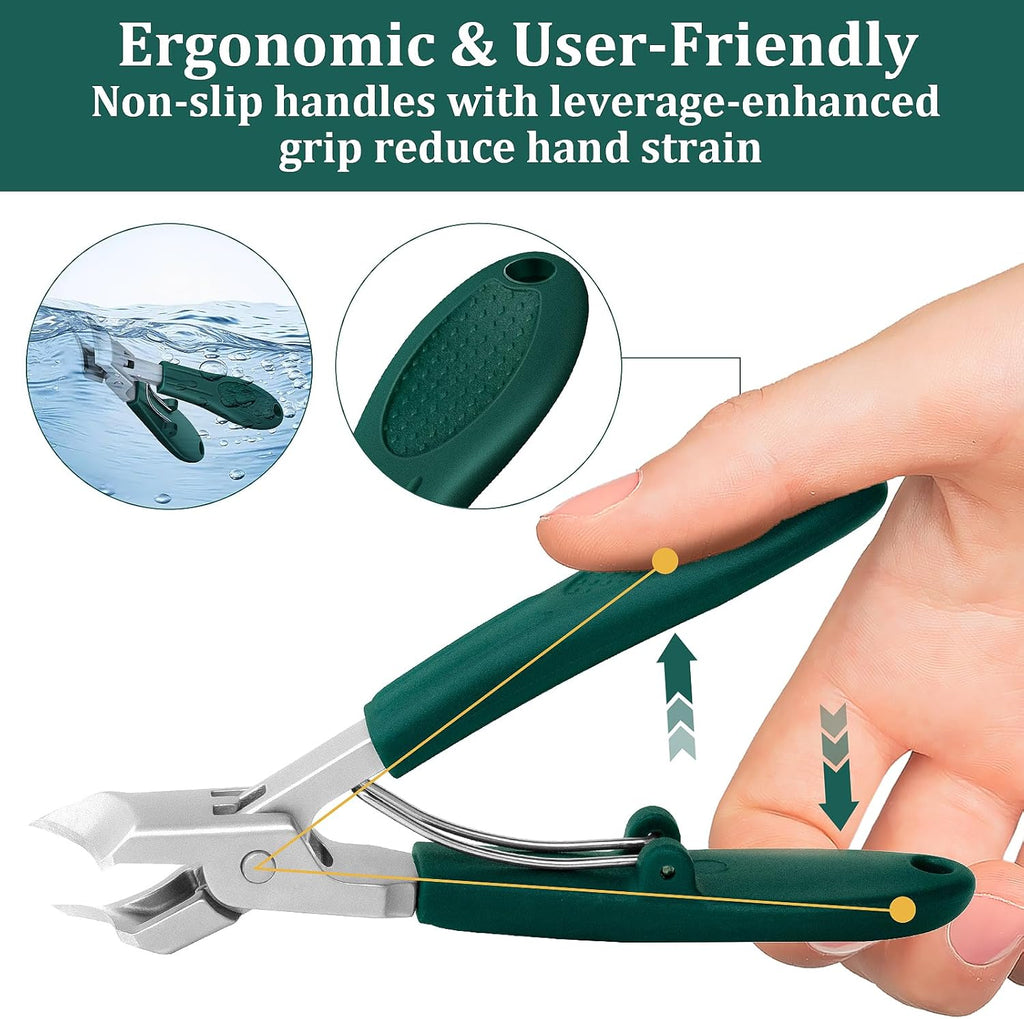 3Pcs Eagle-Beak Ingrown Toenail Clipper  – Ultra Sharp, Precision 30° Curved Blade, Splash-Proof