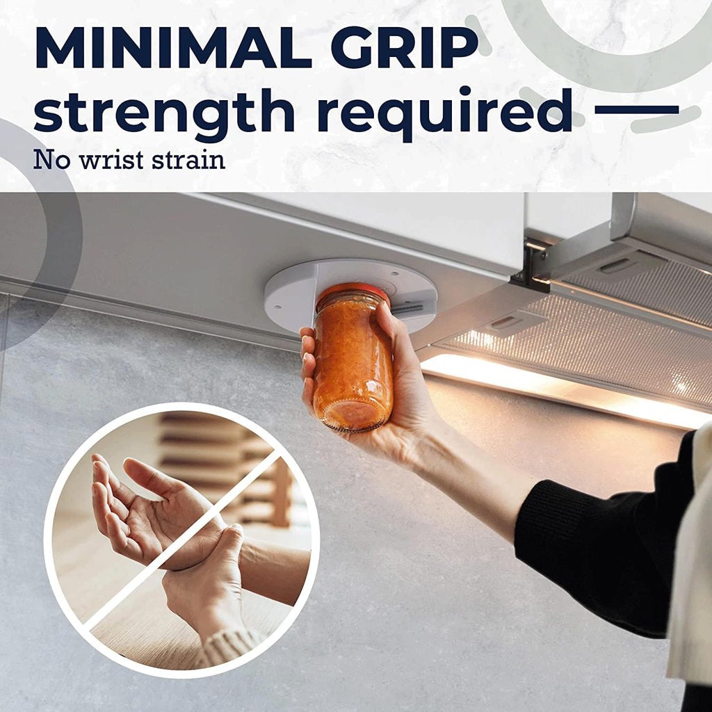 🔥 EZ Off Jar Opener – Under Cabinet, One-Handed, for Seniors & Weak Hands
