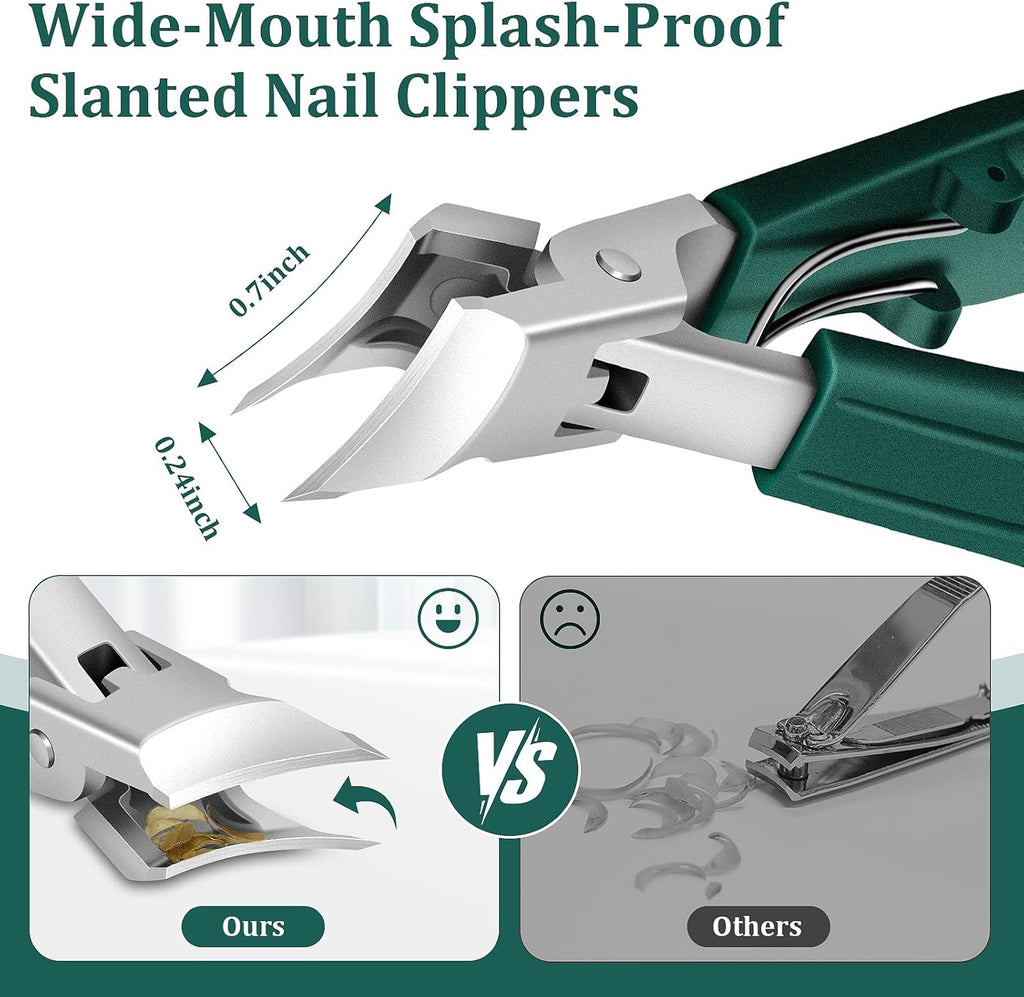 3Pcs Eagle-Beak Ingrown Toenail Clipper  – Ultra Sharp, Precision 30° Curved Blade, Splash-Proof