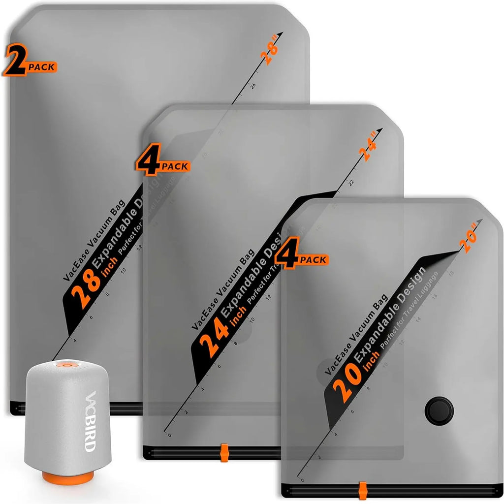 ☀️ Summer Vibes – X8 Cordless Vacuum Pump + 20 Bags, Rechargeable, Space Saver for Travel & Home
