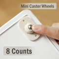🔥8 Counts Self Adhesive Mini Caster Wheels，360 Degree Rotation,durable,Strong Load Low Noise Self Caster Wheels