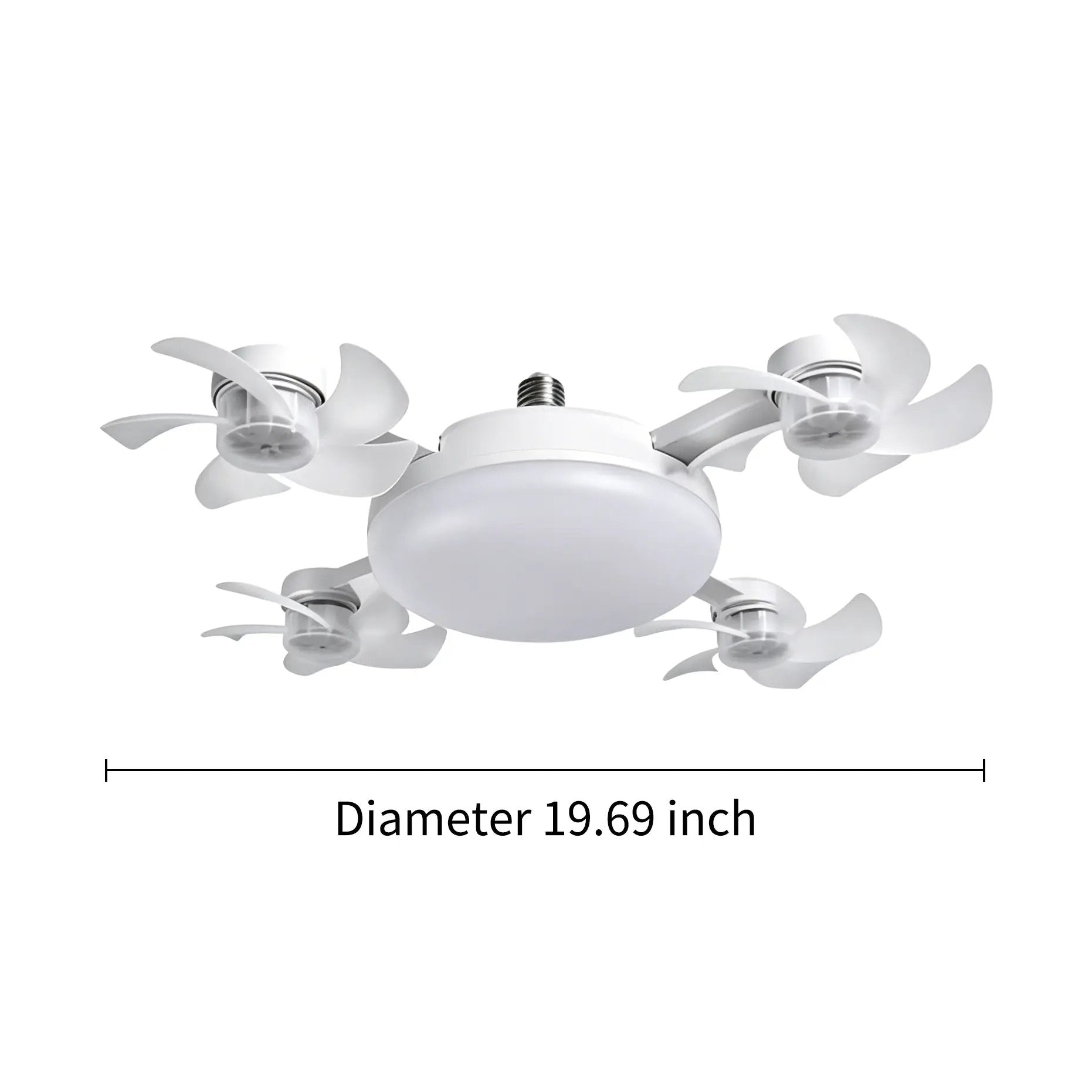 2026 New E27 Socket Ceiling Fan Light - 2-in-1 Silent LED Fan with Remote Control