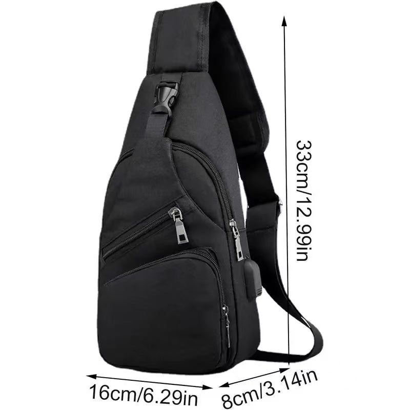 Men's Waterproof Oxford Sling Chest Bag for Travel & Daily Use