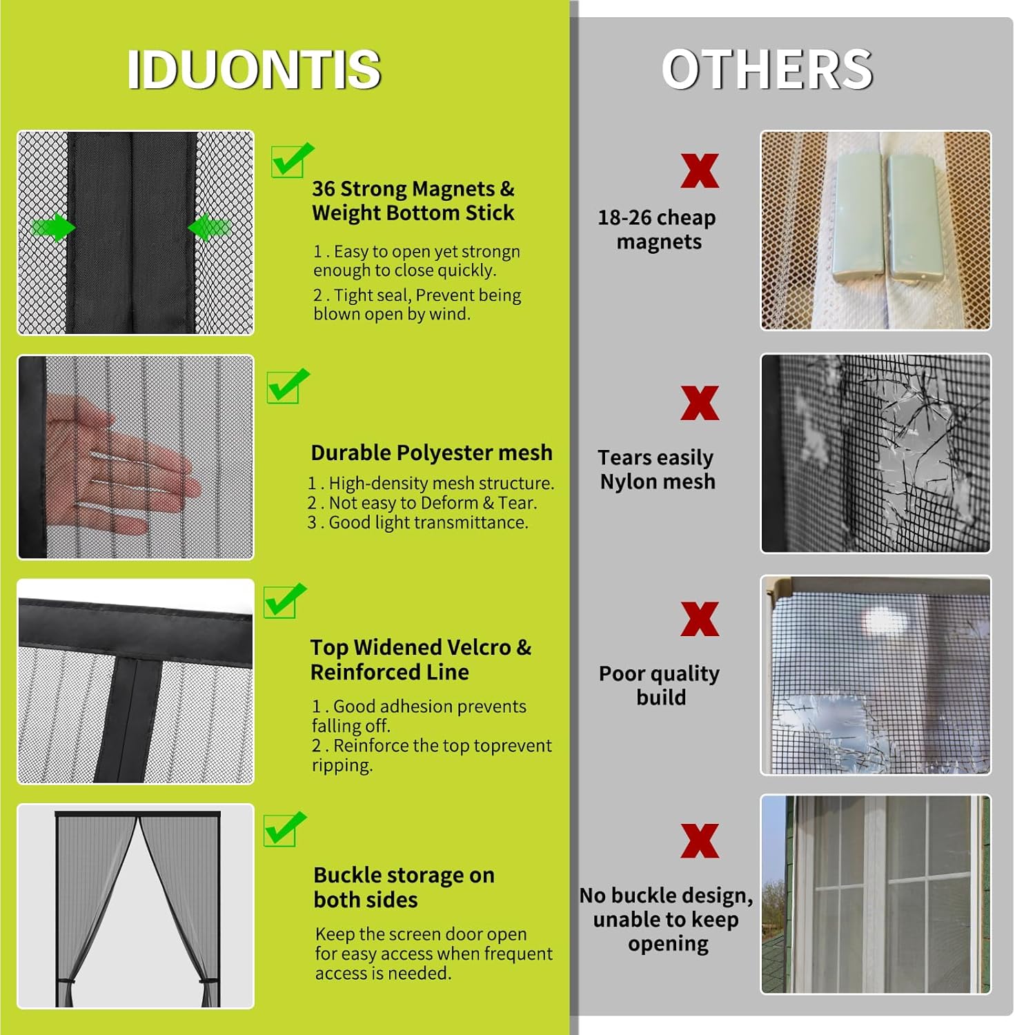🚪 Self-Sealing Magnetic Screen Door – Hands-Free Entry, Bug-Free Living
