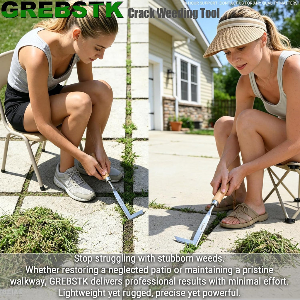 Crack Weeder Crevice Weeding Tool Manual Weeder Beech Handle Lawn Yard Gardening Tool