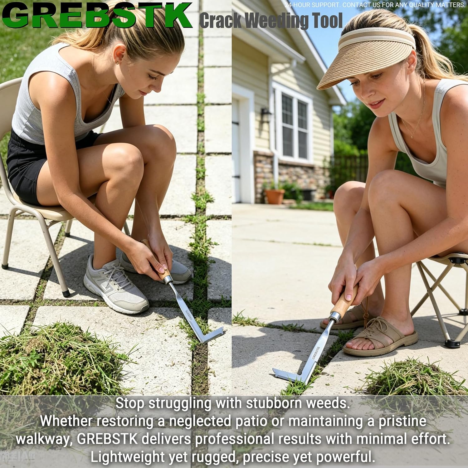 Crack Weeder Crevice Weeding Tool Manual Weeder Beech Handle Lawn Yard Gardening Tool