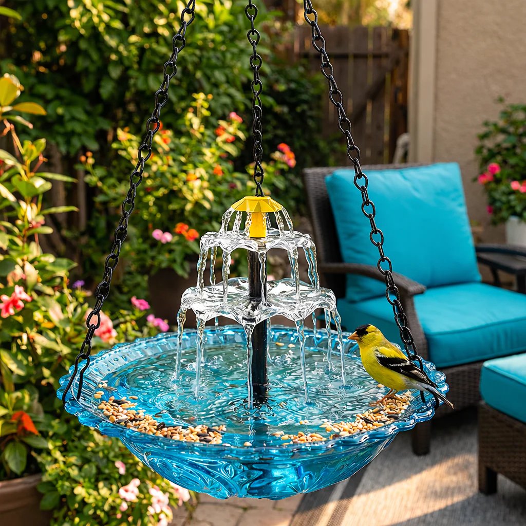 🔥🔥49% Off--Solar Cascade Hanging Bird Bath Fountain🎁Buy 2 Free Shipping