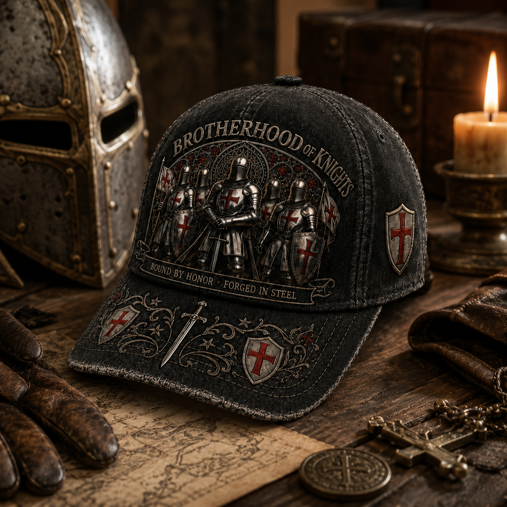 🧢 Bound By Honor Forged In Steel – Knights Templar Cap
