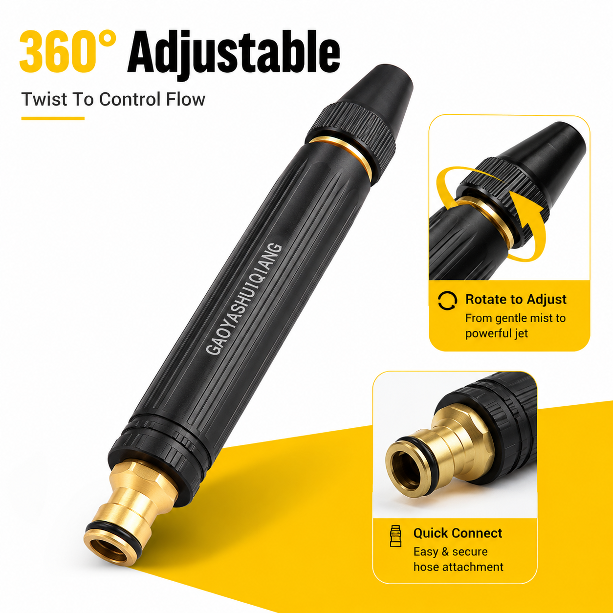 💧 2026 Hydro Jet Wand – High-Pressure Hose Nozzle, 2-in-1 Jet & Fan Spray