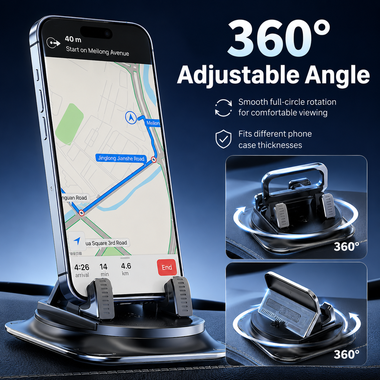 ❤️‍🔥Hot Sale-Car phone holder 360 degree rotation