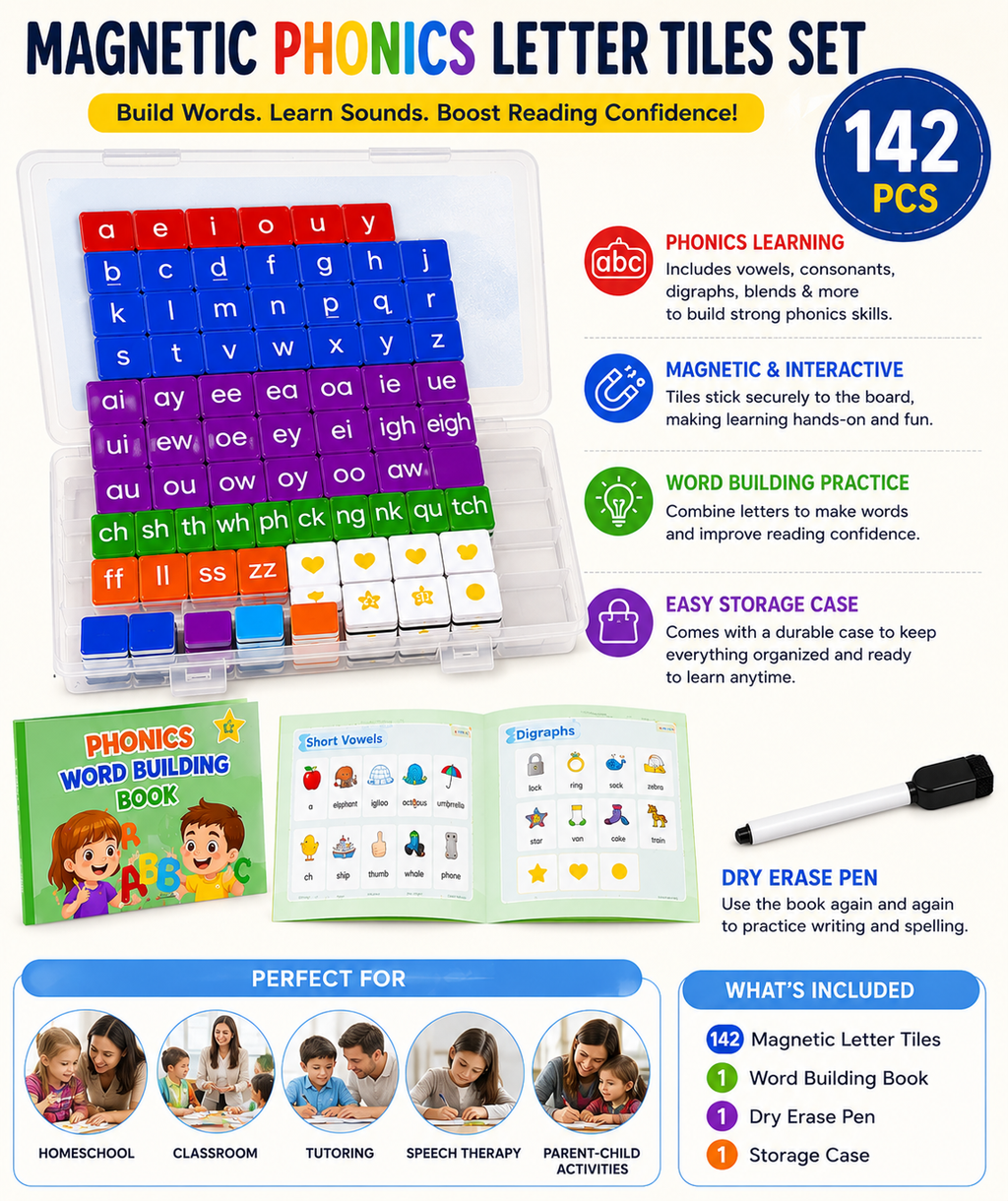 🧠 My Child Finally Started Reading! – Magnetic Phonics Learning Tiles Set