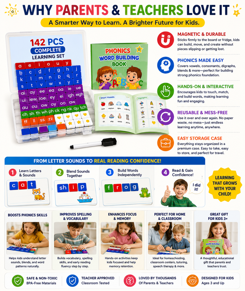 🧠 My Child Finally Started Reading! – Magnetic Phonics Learning Tiles Set