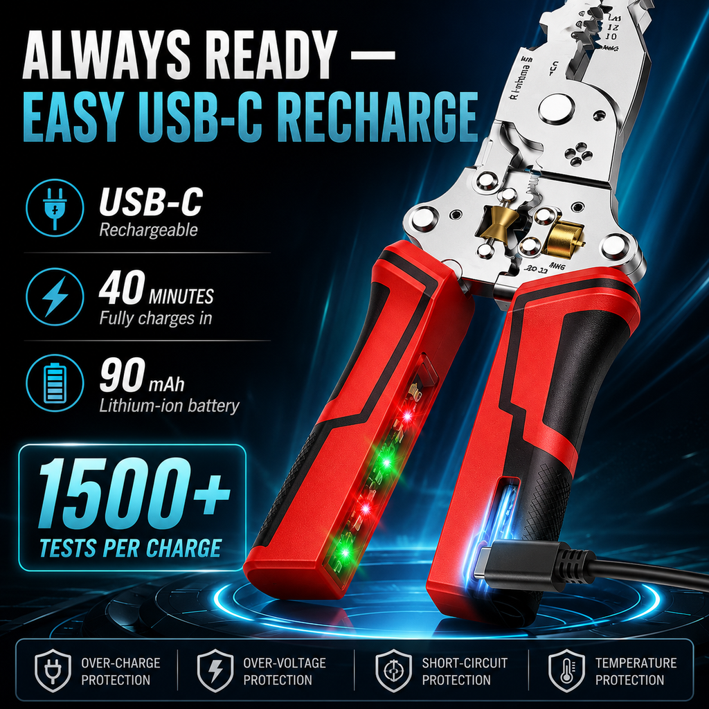 2026 Upgraded 14-in-1 Wire Stripper with Voltage Tester