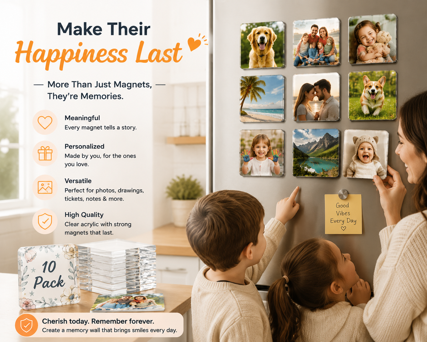 📸 DIY Photo Fridge Magnets Kit – Create Personalized Memory Keepsakes