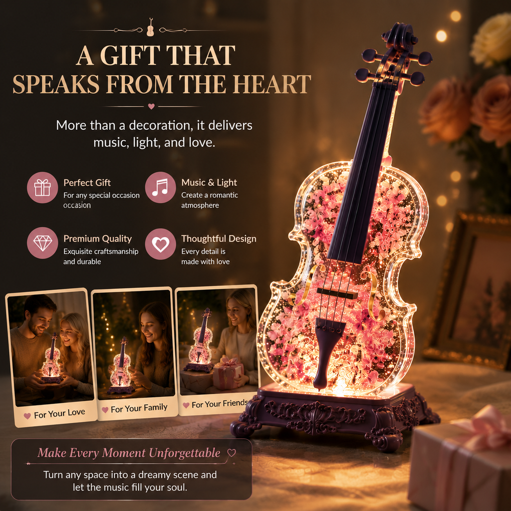 🎻 Crystal Violin Music Box – Bluetooth Speaker With Dream Light & Snow Effect